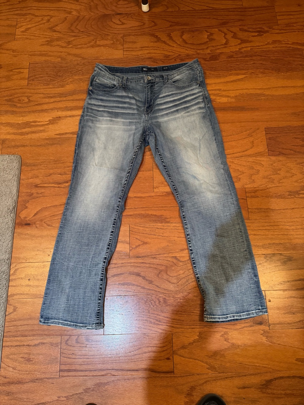 Men's Faded Blue Denim Jeans BKE